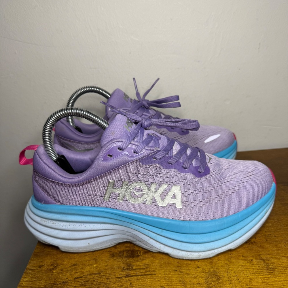 Hoka Bondi 8 Running Shoes Womens Size 7 Purple 1127952 CVPL